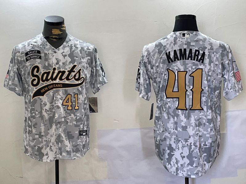 Men New Orleans Saints #41 Kamara Nike Arctic Camo 2024 Salute to Service Limited NFL Jersey style 6